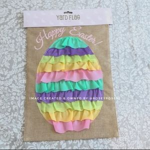 New Ruffle Colorful Easter Egg Spring Outdoor Burlap Garden Flag Happy Easter A1